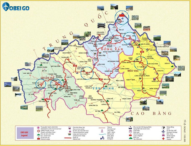 bản đồ địa điểm du lịch Hà Giang