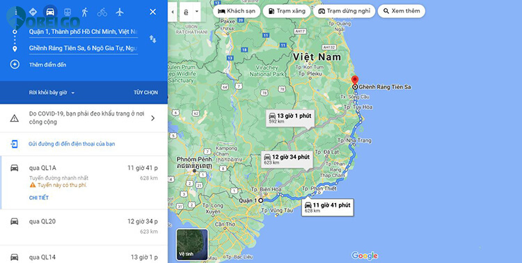 đường đi khu du lịch Ghềnh Ráng Bình Định